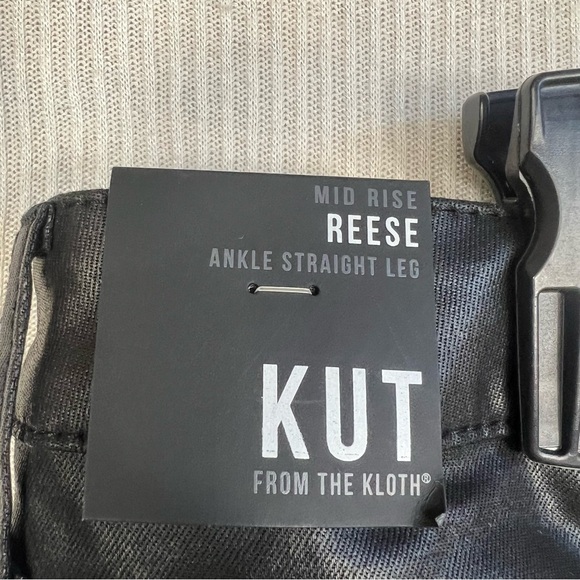 KUT FROM THE KLOTH Reese Ankle Straight NWT Faux Leather Black Pant Jean Size 16 - Picture 8 of 16